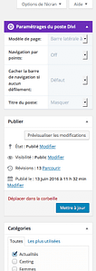 Paramétrages du poste divi